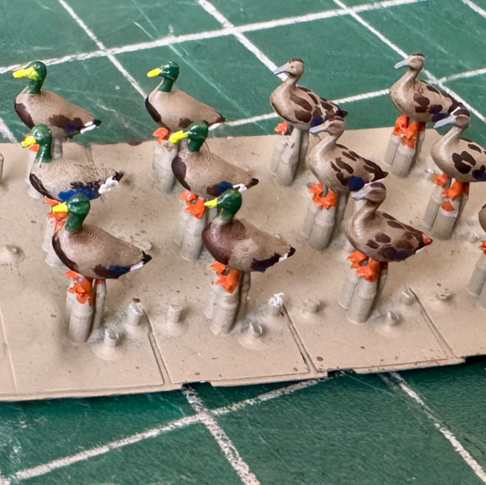 HO scale model railroad ducks