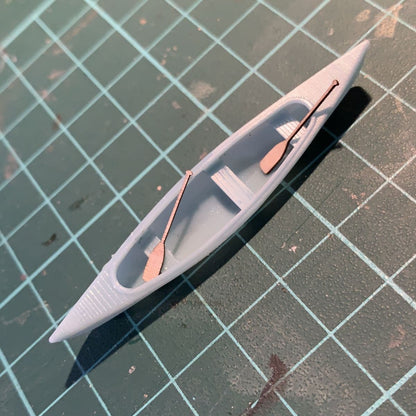 Scale miniature canoe