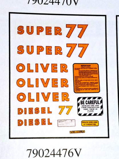 Oliver Super 77 decals